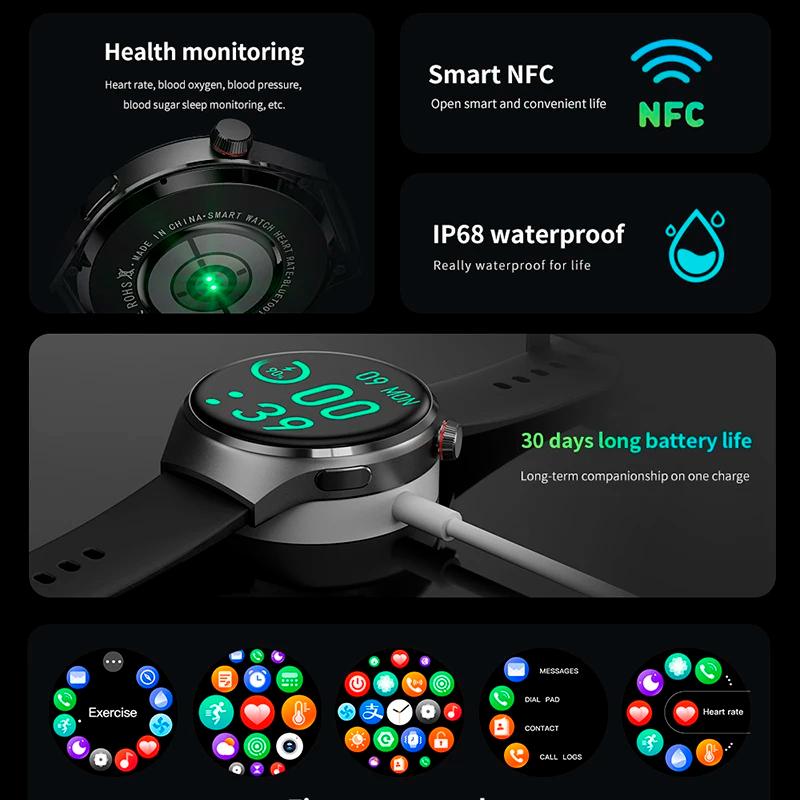 100% Original Packing For Men Smart Watch 4 AMOLED HD Screen Bluetooth Call Heart Rate Professional Waterproof SmartWatch 2025
