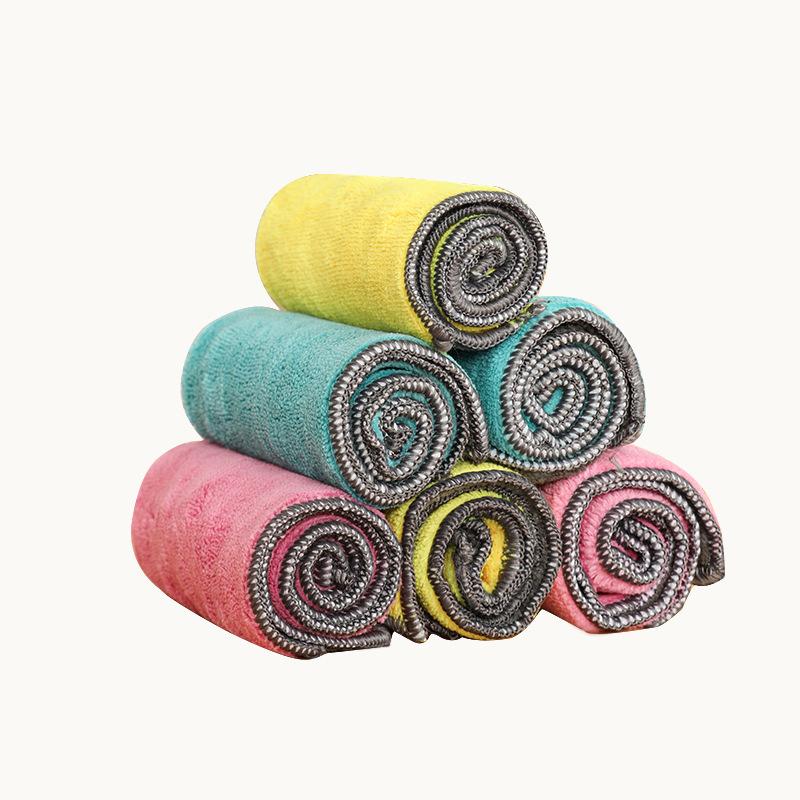 Coral Fleece Double-sided Dual-color Composite Square Towel High-density Car Wash and Cleaning Towel Thickened Fiber Absorbent Cleaning Cloth