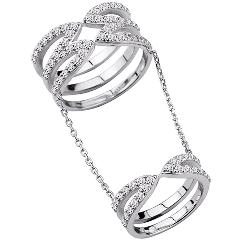 Plural Silver Ring 'Scarlett' White (rhodium)