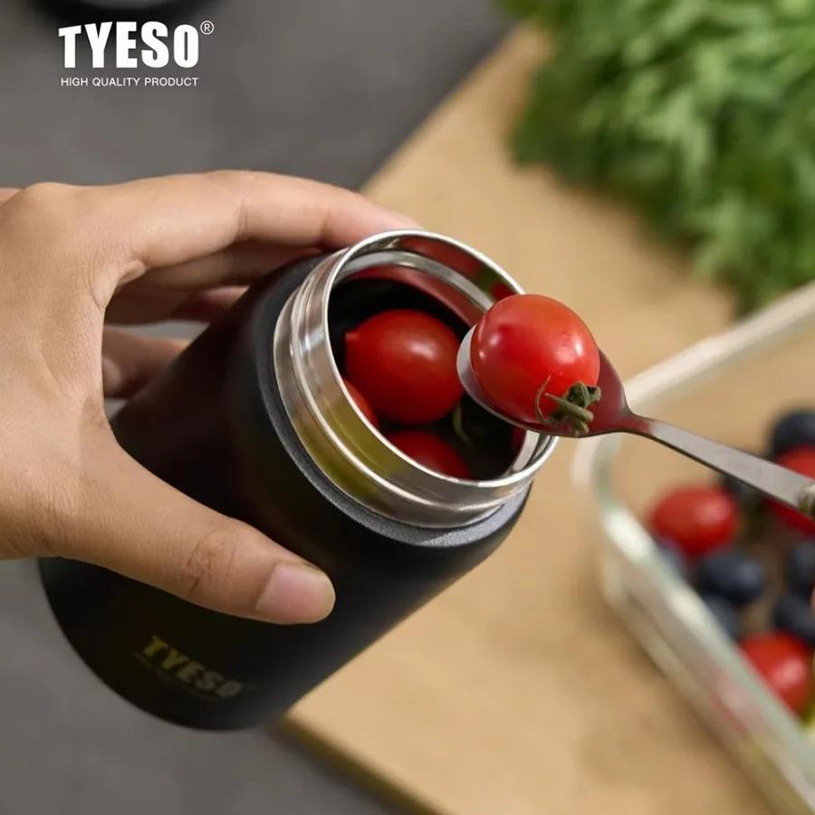 Tyeso 220ml Cute Thermoses Compact Vacuum Flask Frosted Stainless Steel Portable Thermal Cup Stylish Leak-Proof Daily Essential