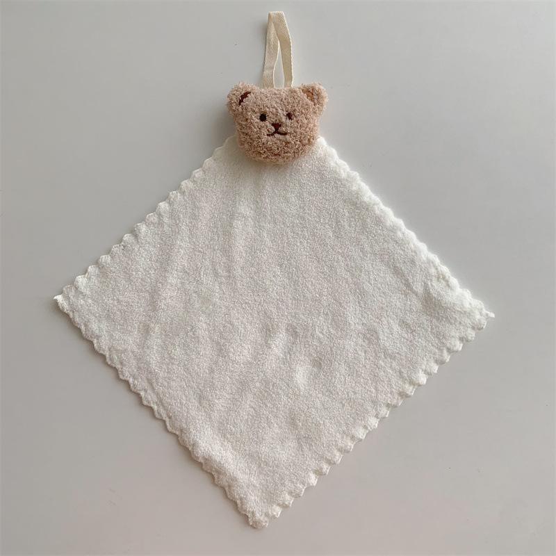 Cute Hand Towels For Kids Baby Fingertip Towels Quick-Dry Water Absorption Hanging Washing Towel Kids Kitchen Bathroom Towels белый