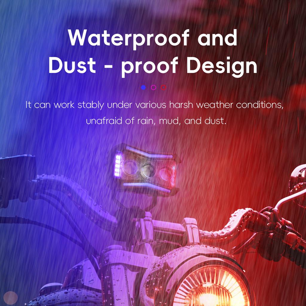 Motorcycle LED Spotlight 30W Headlight 12-18V Warning Strobe Light RGB Color Dynamic Hi/Lo Beam Light for Motorcycle Accessories