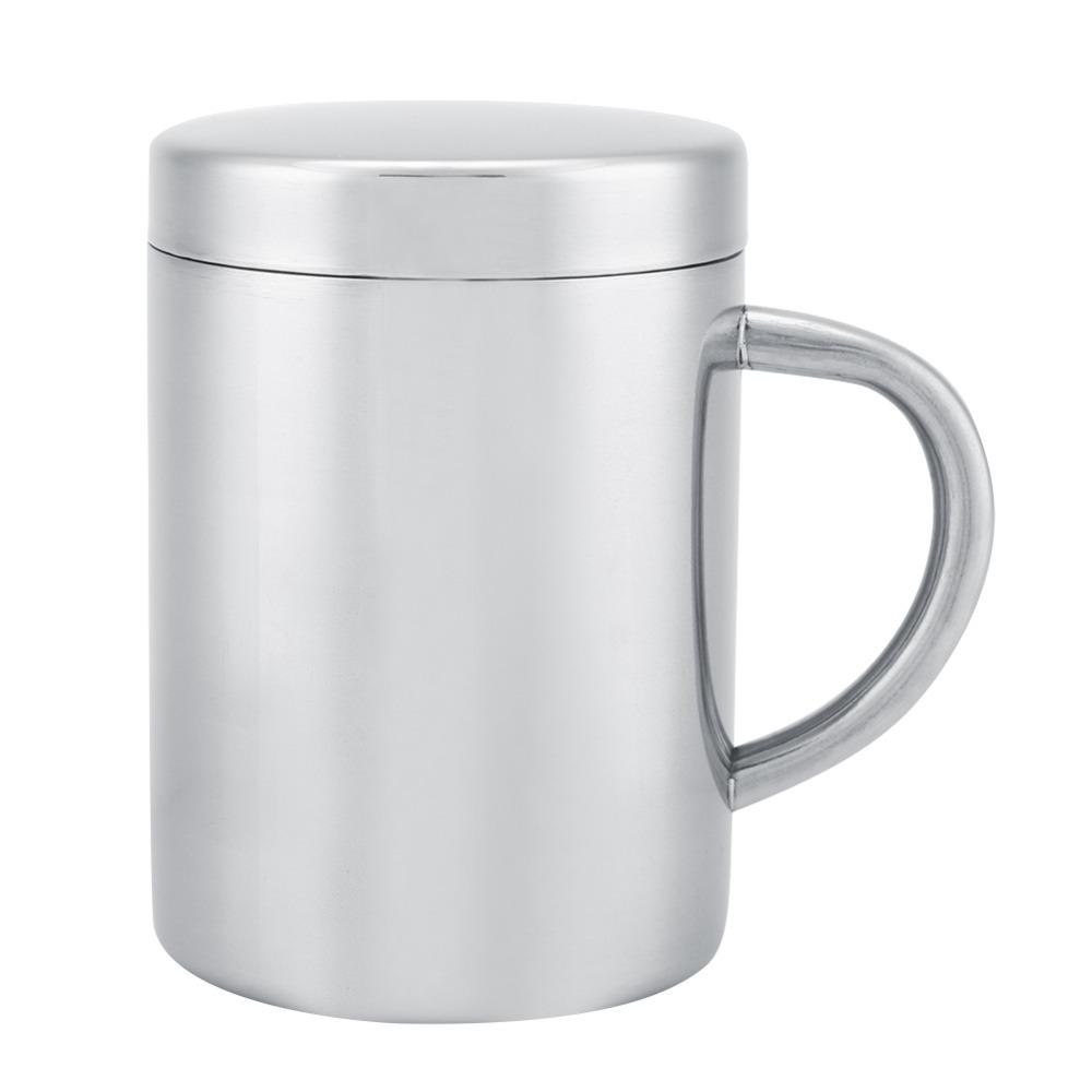 with Lid Handled Mug Rustless Steel Water Tumbler Portable Beverage Container Outdoor