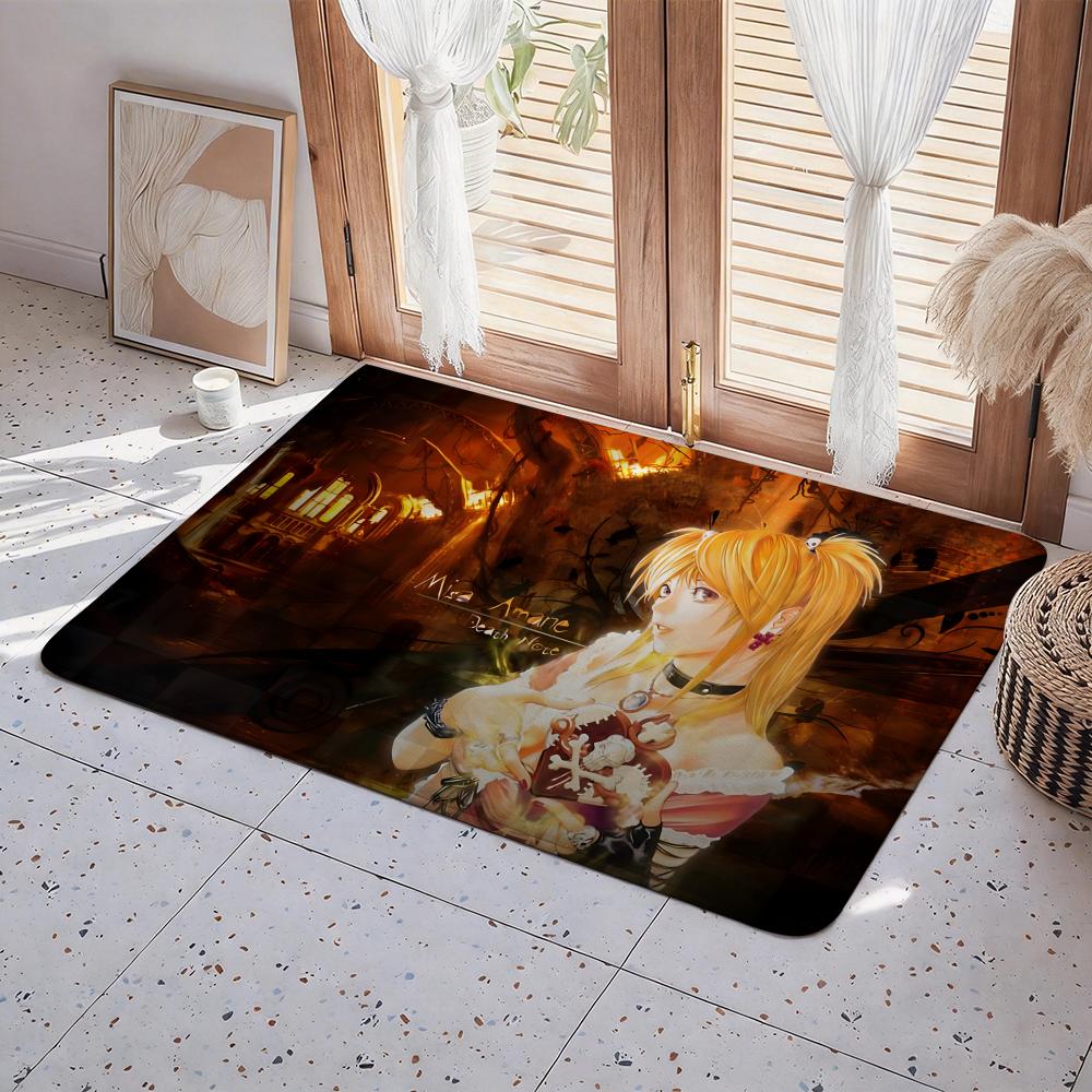 Hot Anime D Death N Note Floor Mat Eco  Flannel Doormat Non Slip Odorless Indoor Floor Rug Soft Short Plush Home Mat