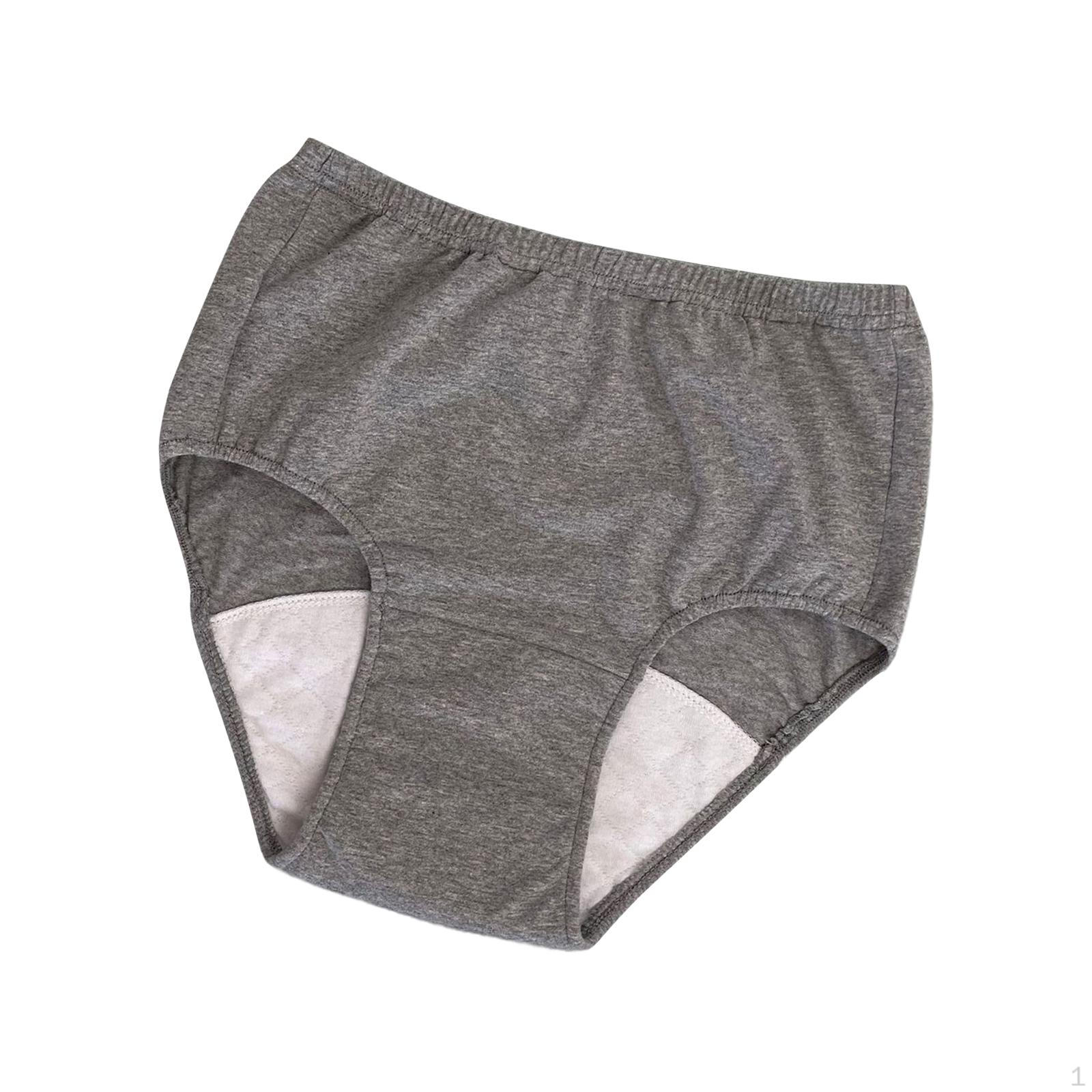 Elderly Diaper Pants Underwear Reusable Washable Waterproof Soft Cover Nappy Incontinence Light Gray 3L