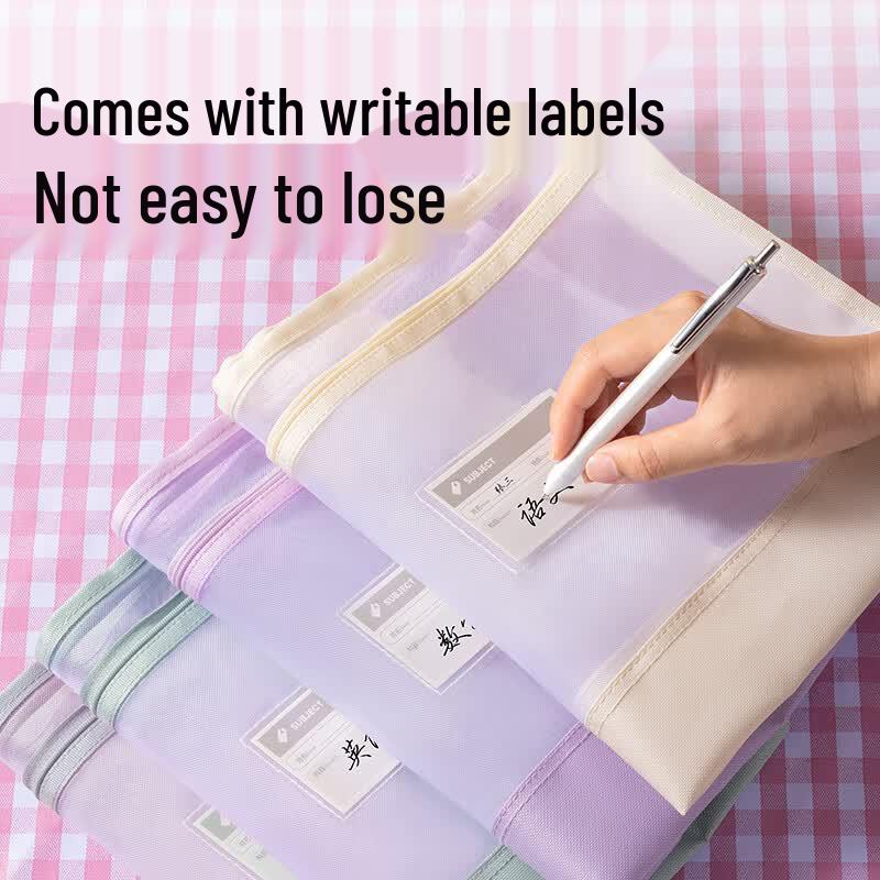 Deli Double Layer A4 Zipper File Bag