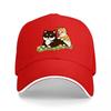 Cute Cat Duo Baseball Cap Black Adjustable Hat with Adorable Feline Design for Cat Lovers Fashionable and Comfortable Headwear