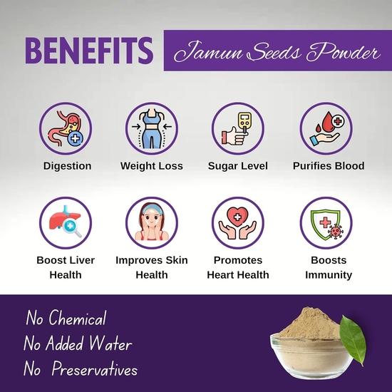 Birju Mahavir 1 Kg Jamun Seed Powder, Multi-colored