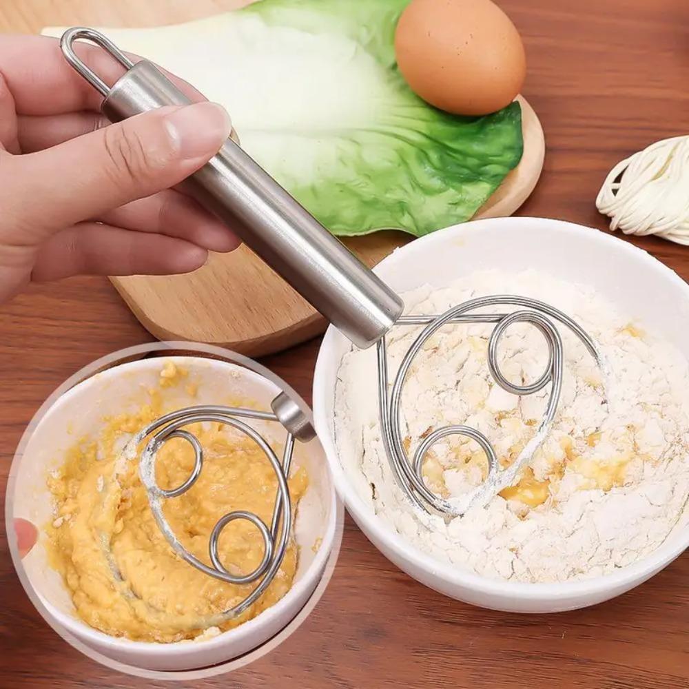 Rust-proof Dough Mixer Stick Handheld Egg Beater Bakeware Stainless Steel Dough Whisk  Pastry