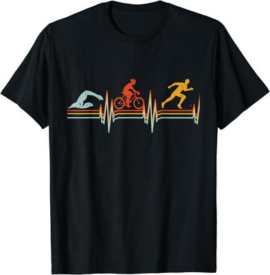 Vintage Triathlon Swim Bike Run Triathlet Heartbeat Gift Unisex T-Shirt