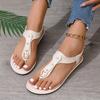 Thong Sandals for Women 2025 Summer Simple Fashionable Flats Outdoor Beach Shoes Casual Ladies Rome Sandals