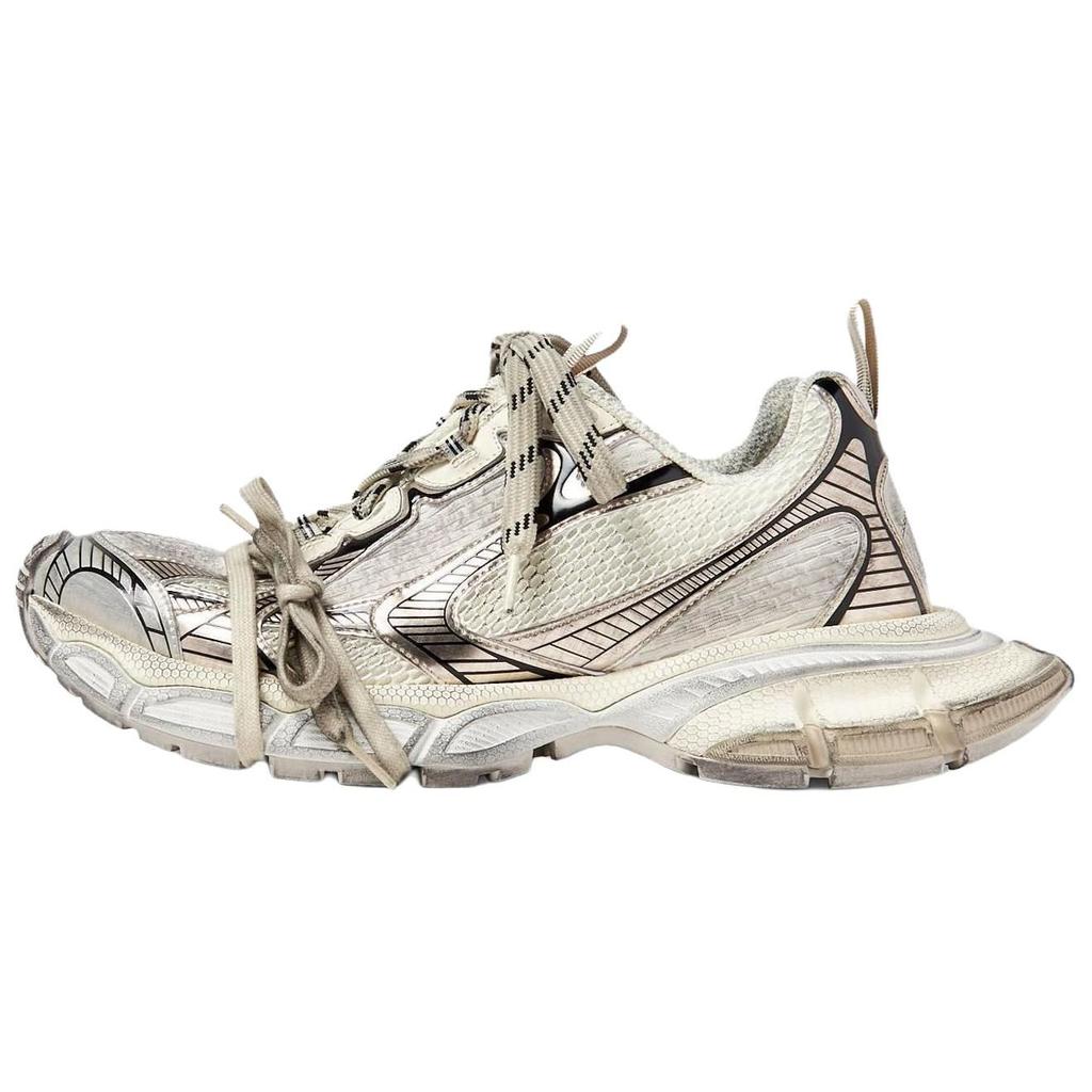 Balenciaga 3XL Mesh, Leather Low Top Chunky Sneakers Women's Champagne 734731W3XL59110