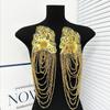 Heavy Industry Bead Tassel Shoulder Dress Bead Embroidery Heavy Industry Style Chain Shoulder Badge Long Tassel Fabric Patches