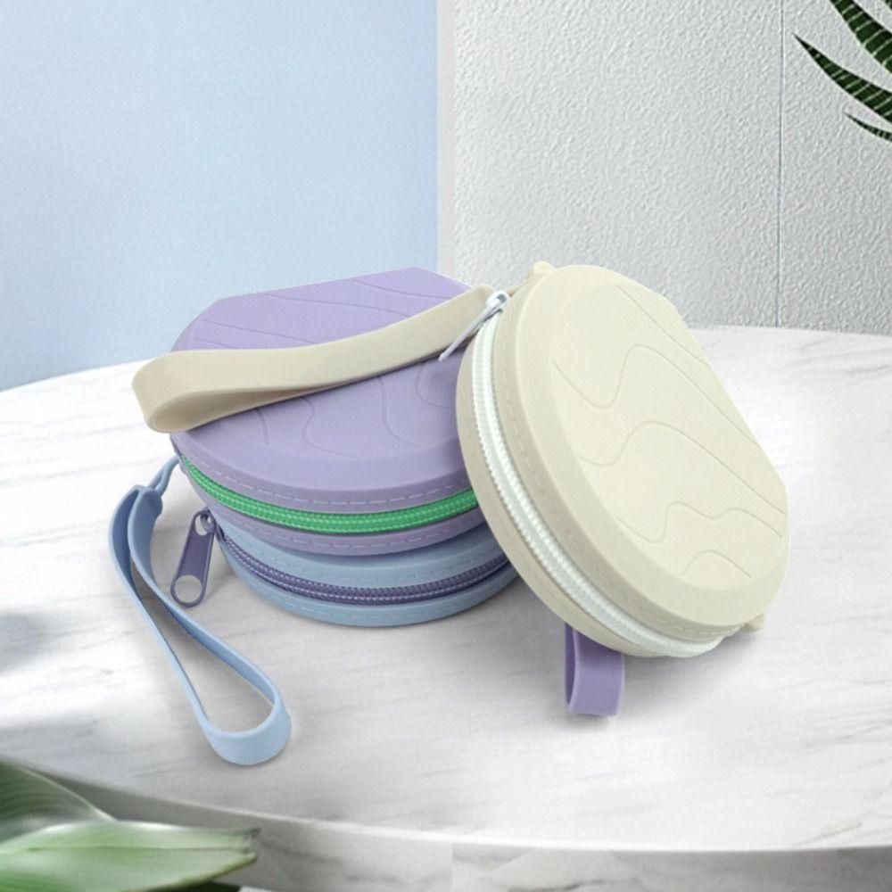 Morandi Color Semicircle Silicone Cosmetic Bag Rectangle Small Item Bag  Outdoor