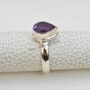 Natural Amethyst Ring, Teardrop Ring, February Birthstone Ring, Handmade Ring for Gift, 925 Sterling Silver Ring, Promise Ring
