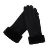 Women Winter Gloves Faux Suede Texting Full Finger Elastic Cuff Touchscreen Thermal