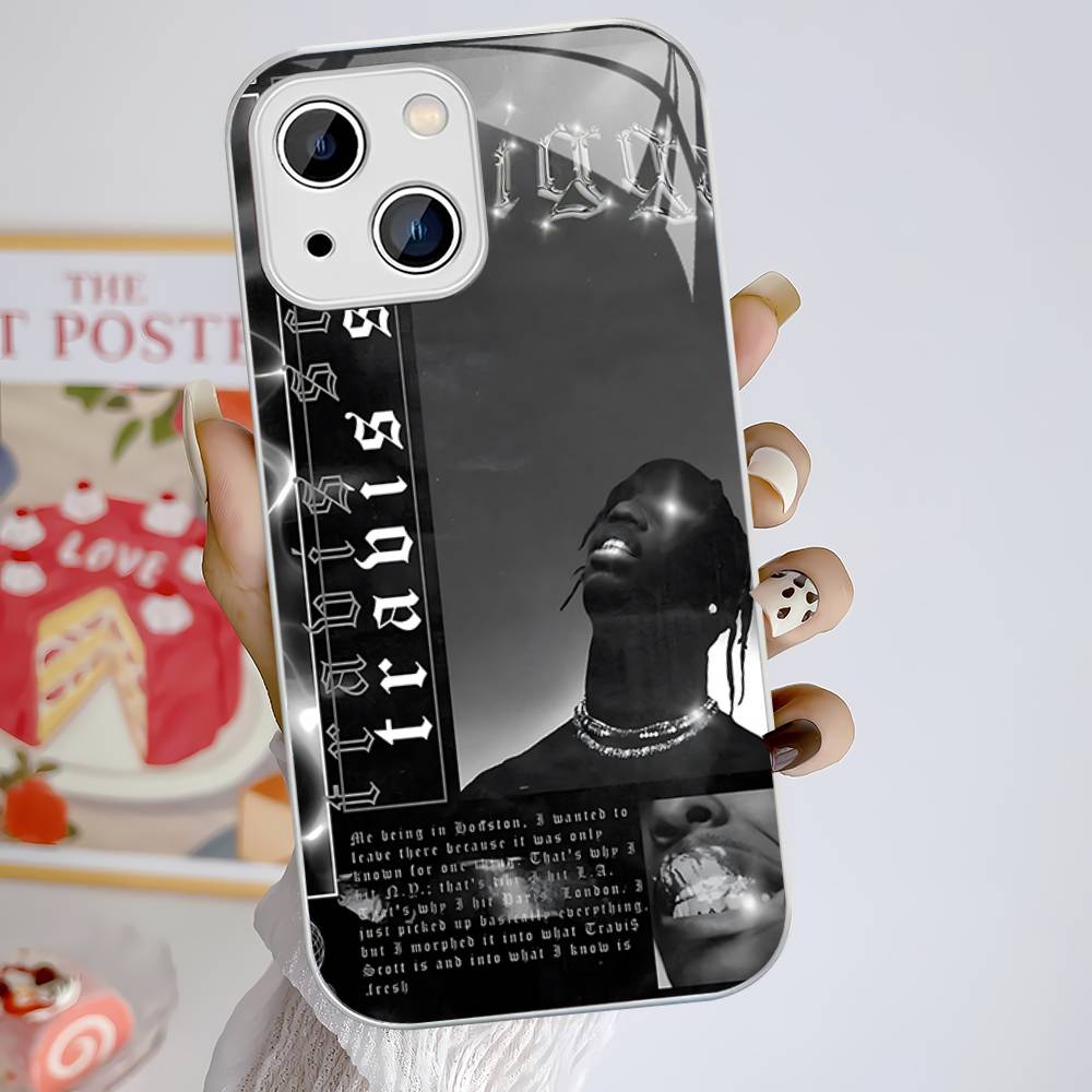 T-Travis S-ScottS Singer For IPhone 14 13 12 Mini 11 Pro XS Max X XR 14 Plus Tempered Glass Cover
