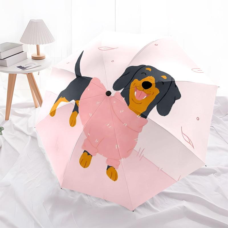 1pc Dachshund Automatic Opening/Closing Folding Umbrella with 8 Ribs,Portable Sunshade Umbrella Birthday and Holiday Gifts Yy251231150