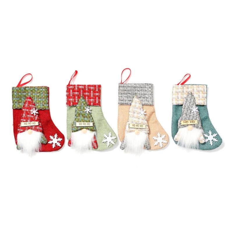 

4 Pcs Lovely Christmas Hanging Socks Christmas Stockings Candy Gift Bag Christmas Decorations For Home Office Party 1