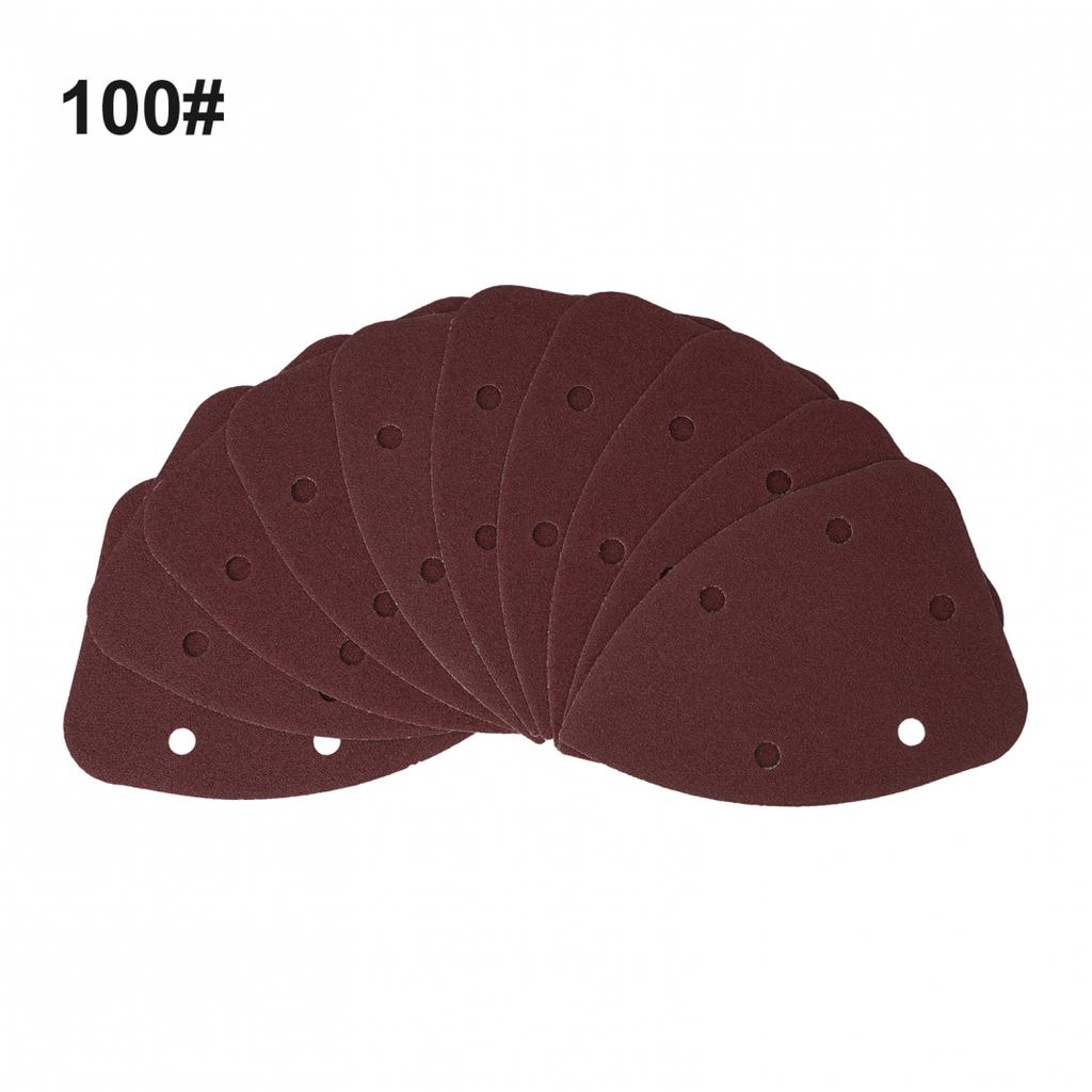 10PCS Professional Grade Flocked Back Sandpaper Triangle Sanding Sheets