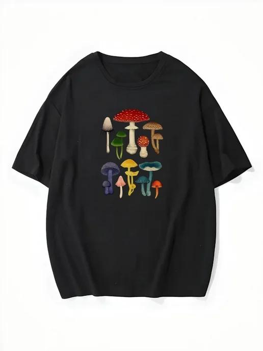 Oversized T-shirt with a mushroom print 3XL