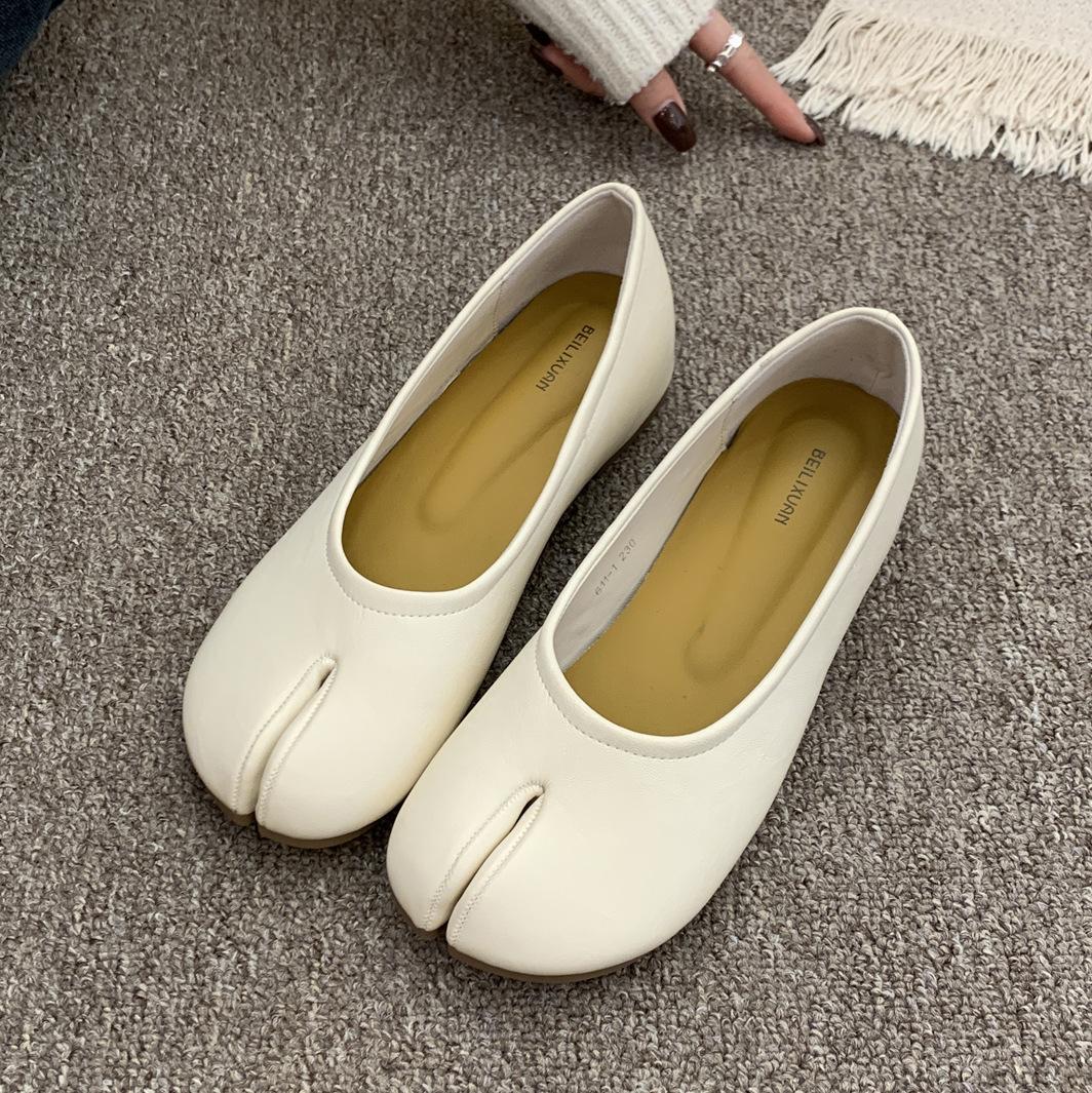 

Inner height increase sub-toe pig s trotters single shoes women s spring new soft leather grandma shoes thick sole one pedal horseshoe bean shoes 39 абрикосовий