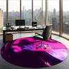 Rujinu (14) Round Office Rug Decorative Floor Rug for Office Bedroom Living Room and Home Space