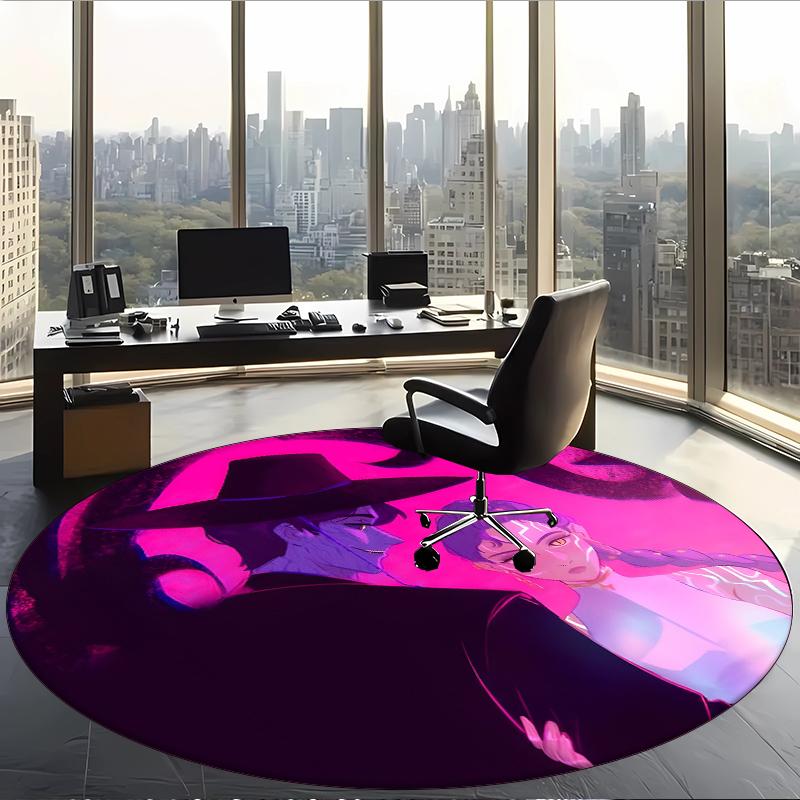 Rujinu (14) Round Office Rug Decorative Floor Rug for Office Bedroom Living Room and Home Space