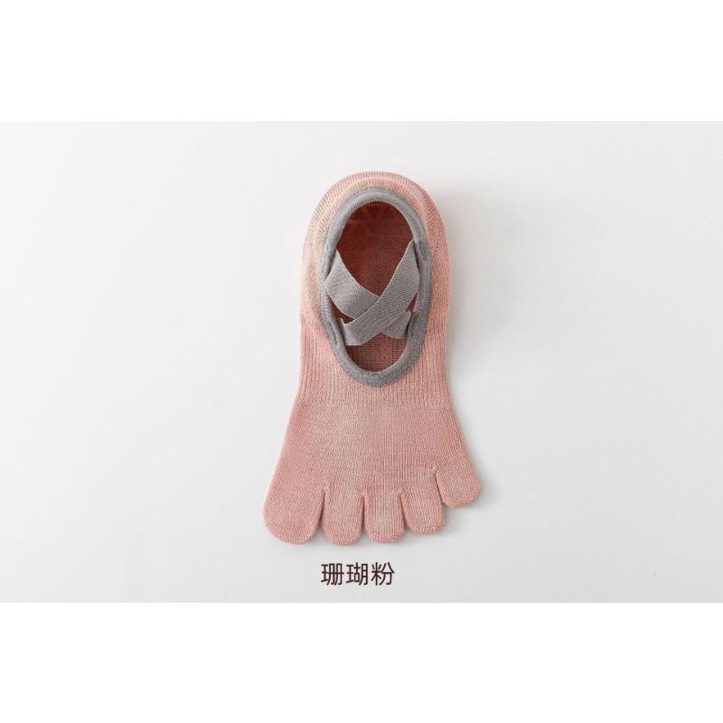 Female Summer Indoor Fitness Sports Non Slip Cotton Shock Absorption Pilates Yoga Five Finger Socks
