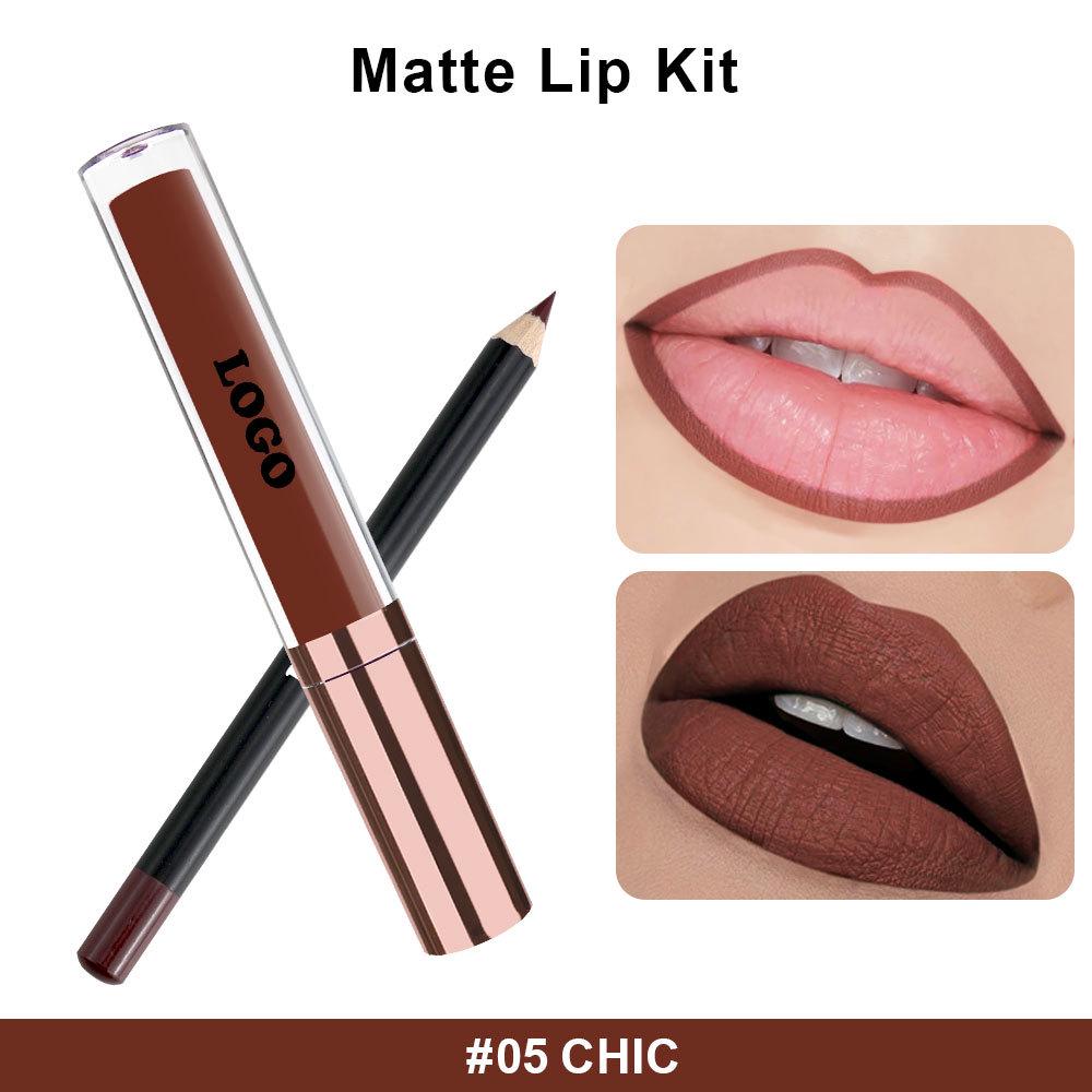 Waterproof Matte Lip Liner & Gloss Set: Long-Lasting, Non-Fading, Non-Stick
