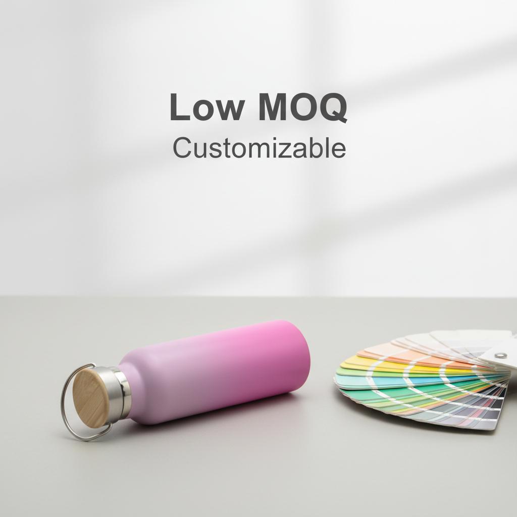 Custom Logo Classic Back to School Insulated Stainless Steel Double-Layer Vacuum Water Bottle with Bamboo Lid