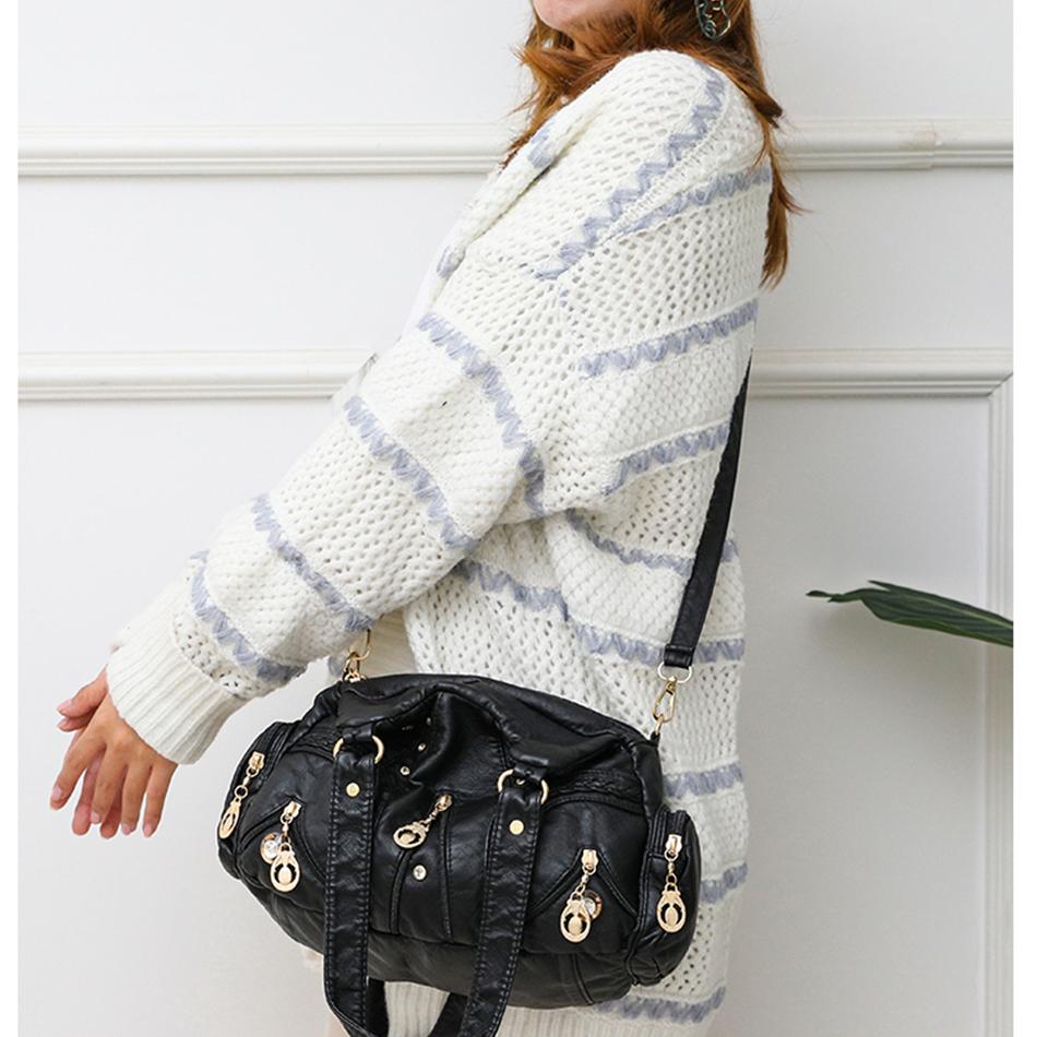 Leather Casual Crossbody Bags for Women 2024 Ladies Luxury Designer Tote Handbag Top-Handle High Quality Shoulder Bag