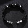 Titanium Steel Men's Multicolor Leather Bracelet