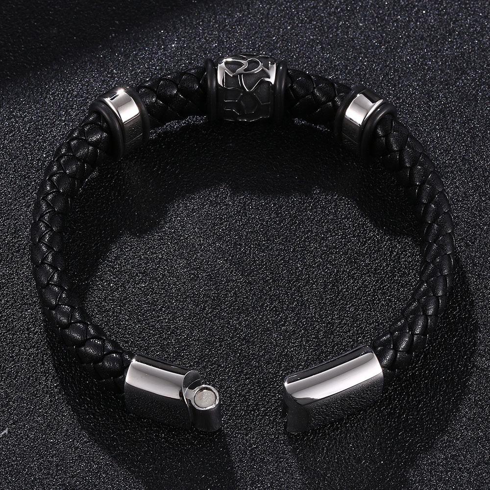 Titanium Steel Men's Multicolor Leather Bracelet