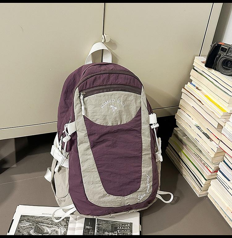 Schoolbag New Mori Ins High Value Fresh and Sweet Contrasting Color Splicing Backpack Couple Light Travel Mountaineering Backpack