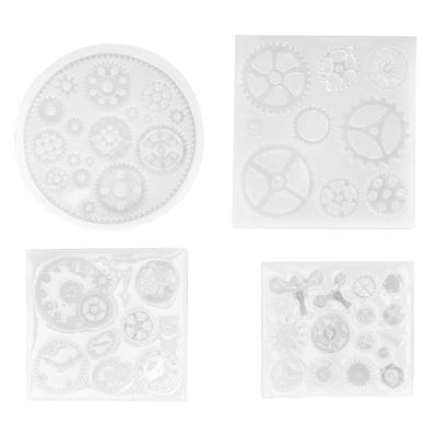 4PCS Silicone Molds Mechanical Gear Shaped Mold Chocolate Clay Moulds Cake Decoration