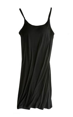 Sint M BH mit Lang mit Verstellbaren Trägern Körbchen, Camisole, Loungewear, Nachtwäsche, (XL, Schwarz)