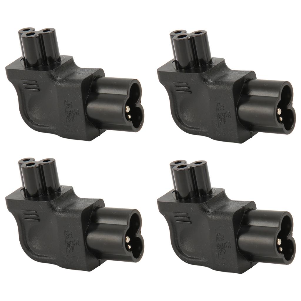 4Pcs IEC320 C6 To IEC320 C5 Power Adapter Right Angle 90 Degree Left Turn IEC320 C6 Male To C5