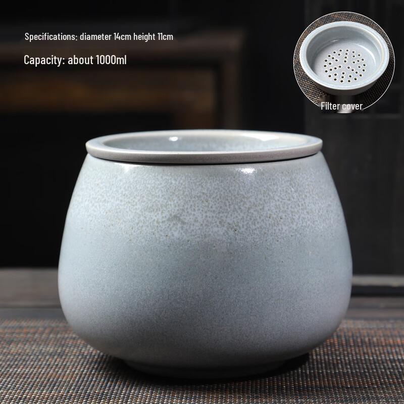 Керамический горшок для чайных отходов с глазурью, обожженный в печи, с крышкой-фильтром