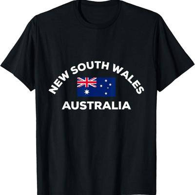 New South Wales Australien Australische Flagge Stadt Touristisches Zuhause T-Shirt