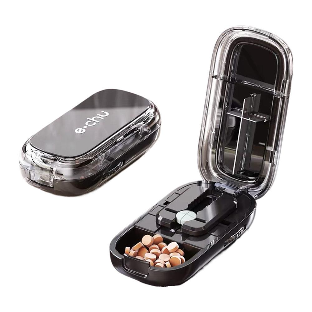 Adjustable Quartering Pill Cutter Storage Box Portable Drug Tablet Medicine Dustproof Divider Organizer Crusher Pill Cutter Set
