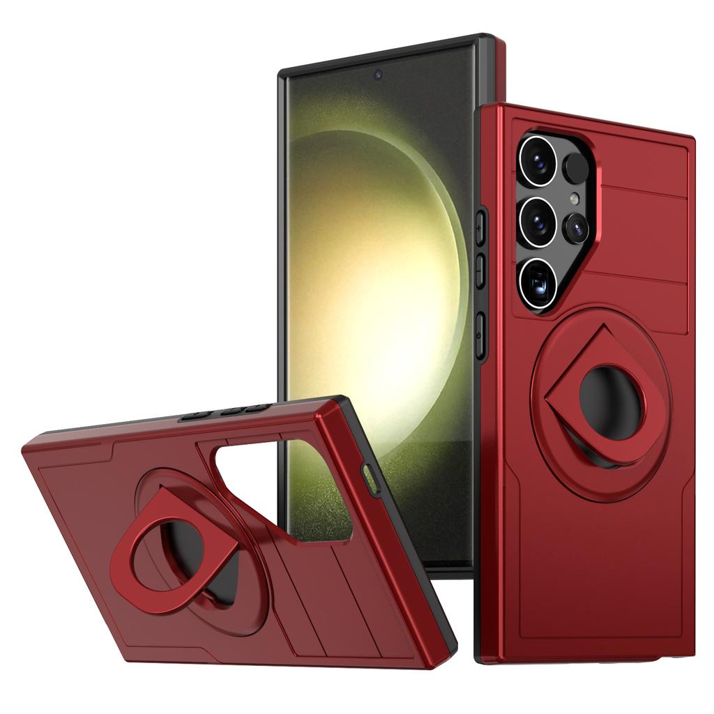 For Samsung Galaxy S25 Ultra Magnetic Case Slide Camshield TPU+PC Kickstand Phone Cover
