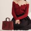 JIAERDI Sweet Cute Bow Handbag Women Retro Red Elegant Shoulder Bag Ladies Square Leather Large Capacity Crossbody Bag Chic 2025