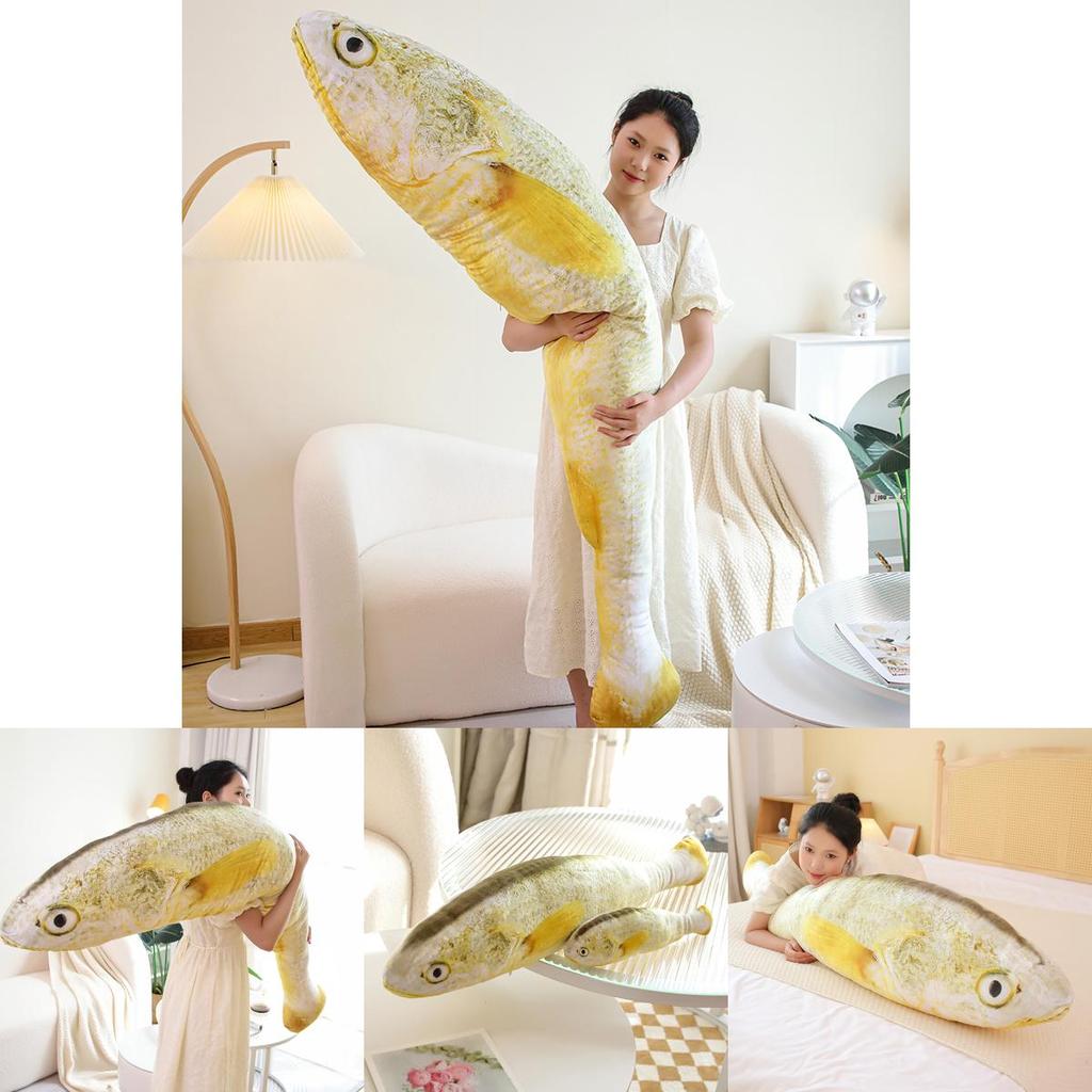 Adorable Large Yellow Fish Plush Toy Pillow For Chinajoy Fans 180cm Height!