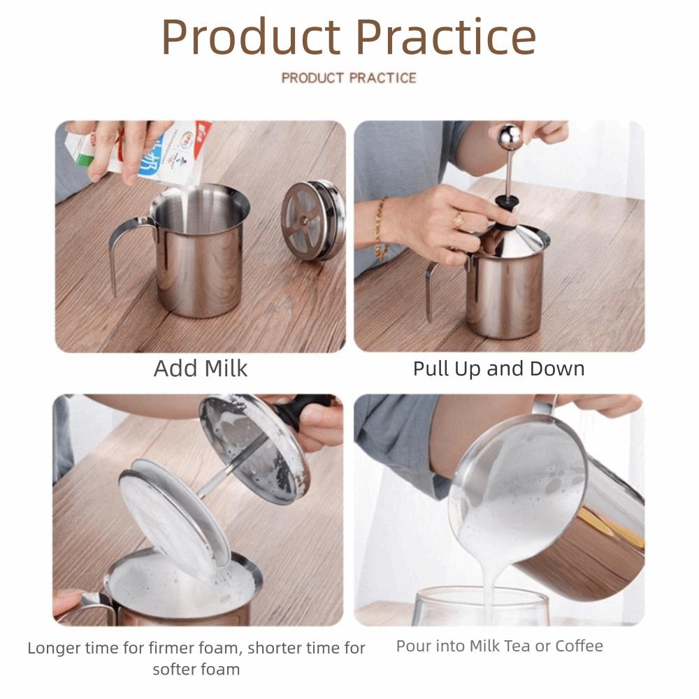 Stainless Steel Milk Frothing Mug Cup Double Mesh Coffee Mixer Coffee Foamer Coffee Latte