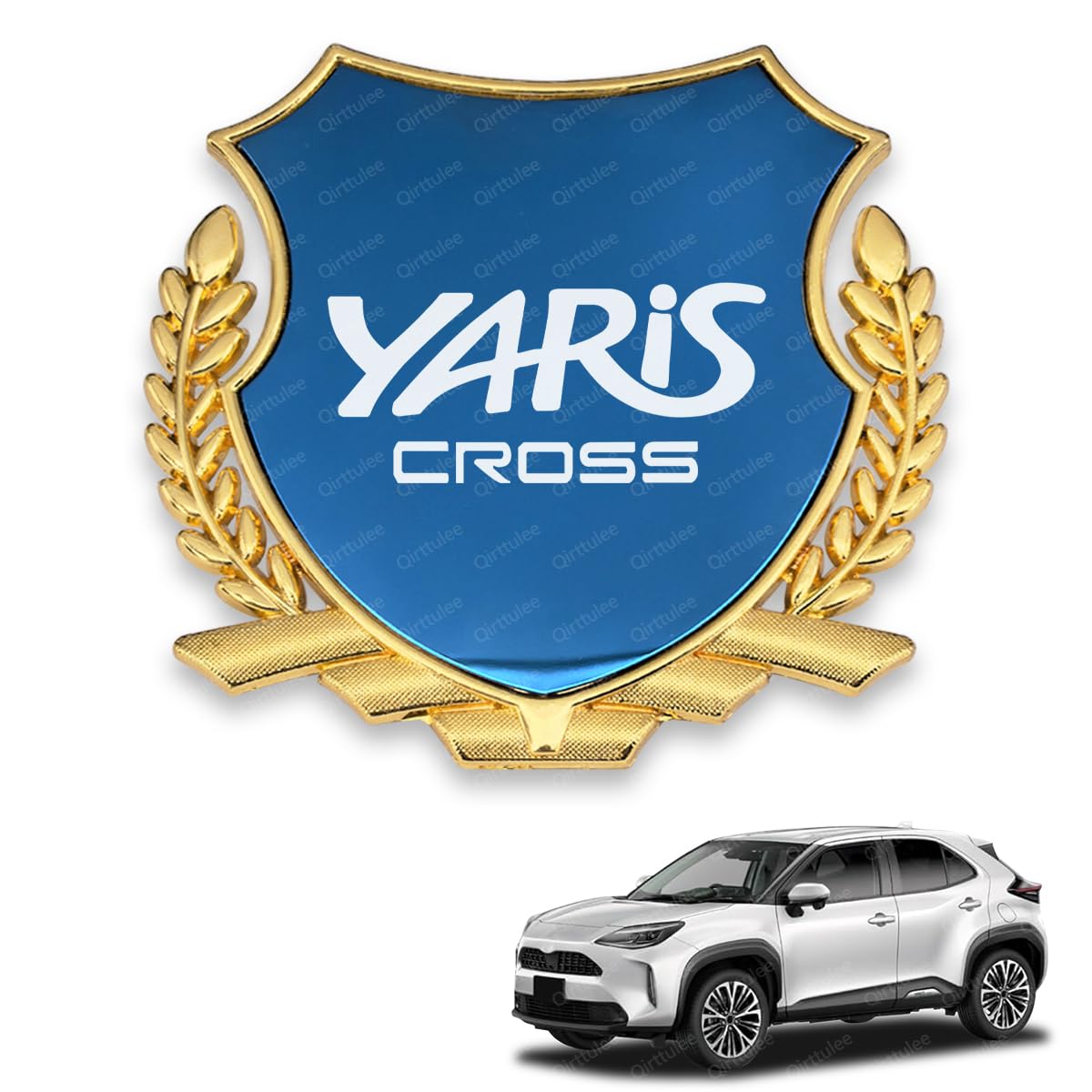 

Металлическая эмблема автомобиля Yaris Cross для Yaris Cross 10-й серии и 15-й серии 2020 Наклейка на автомобиль Логотип автомобиля Декоративная наклейка Зеркальная эмблема Yaris, (Август синий