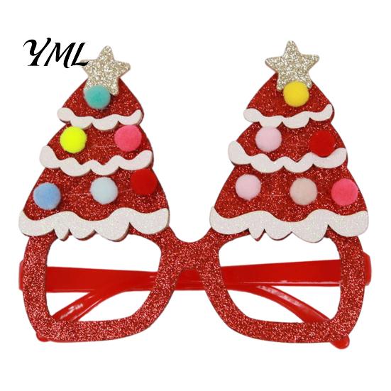 Fun Holiday Accessories for Kids Christmas Glasses, Glitter Party Glasses Frames, Novelty Elf Snowman Santa Claus Elk Frames Reindeer Eyeglasses