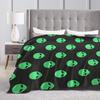Universal Alien Blanket Flannel Printed Multifunction Lightweight Throw Blanket for Home Car Bedding Throws