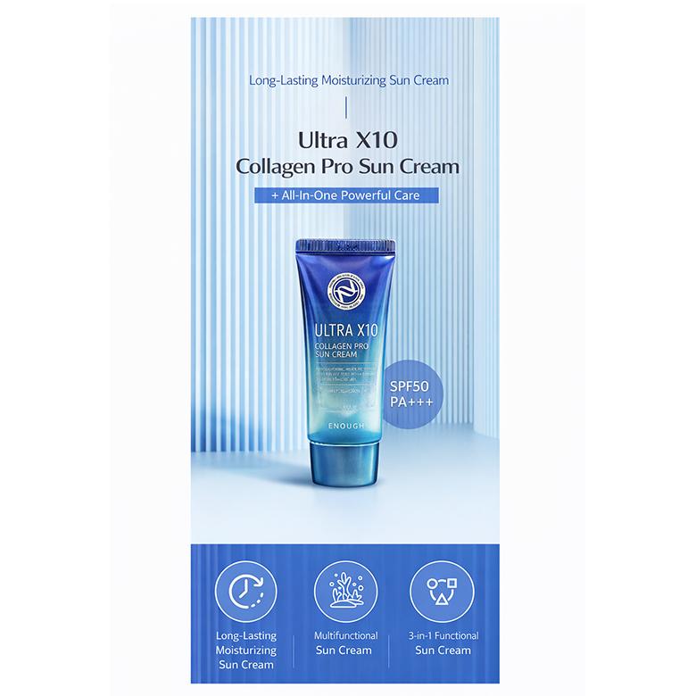 ENOUGH BB Cream Pro al Collagene Ultra X10 50g / Crema Solare 50g (7 Opzioni)