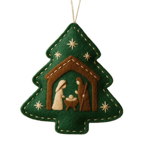 Handmade Nativity Christmas Tree Ornament Acrylic Religious Birth of Jesus Scene Christian Xmas Hanging Decor Unique Gift